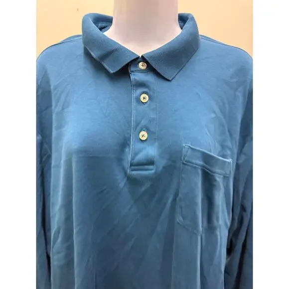 Lot 3 Lands' End Traditional 2xLT TALL Polo Shirts  Red Green Long Short Sleeve - Picture 6 of 12